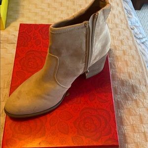 Tan suede like boots